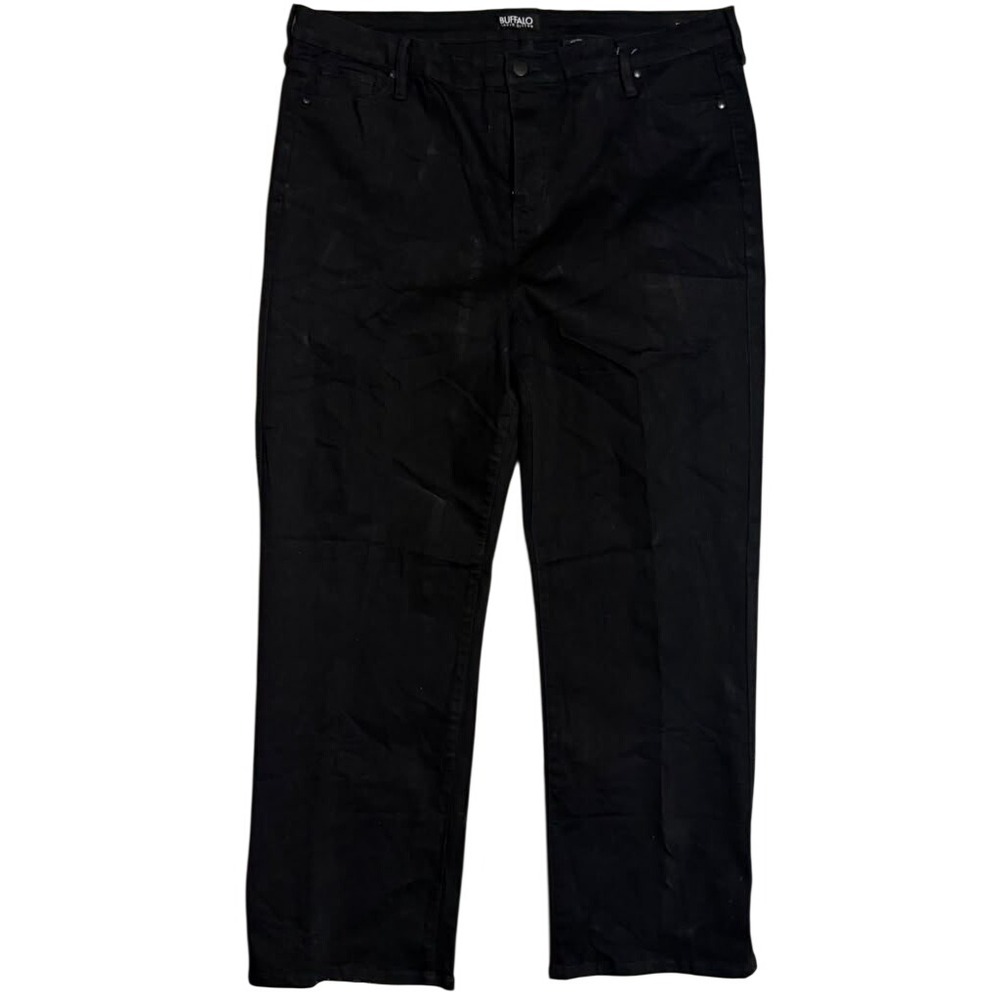 Buffalo David Bitton Womens Black Straight Leg Stretch Jeans Size 18/38 Plus
